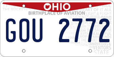 OH license plate GOU2772
