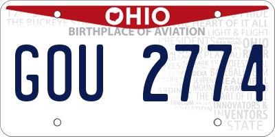 OH license plate GOU2774
