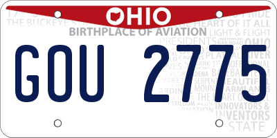 OH license plate GOU2775