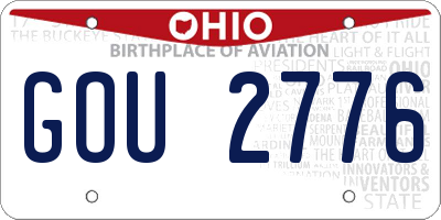 OH license plate GOU2776