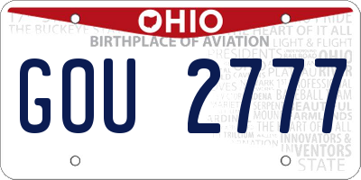 OH license plate GOU2777