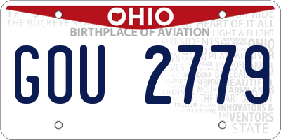 OH license plate GOU2779