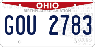 OH license plate GOU2783