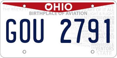 OH license plate GOU2791