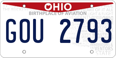 OH license plate GOU2793