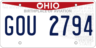 OH license plate GOU2794
