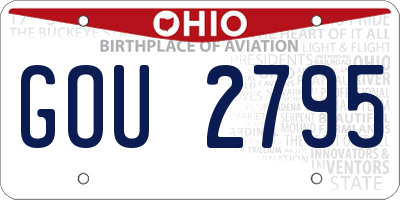 OH license plate GOU2795