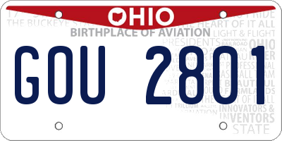 OH license plate GOU2801