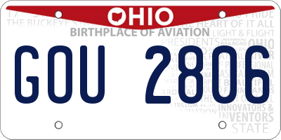 OH license plate GOU2806