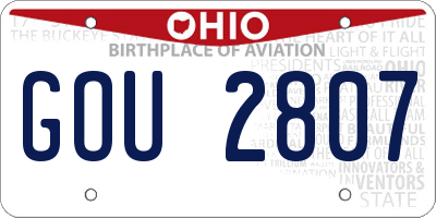 OH license plate GOU2807