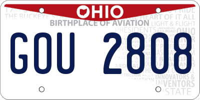 OH license plate GOU2808