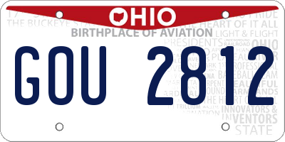 OH license plate GOU2812
