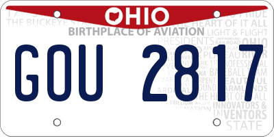 OH license plate GOU2817