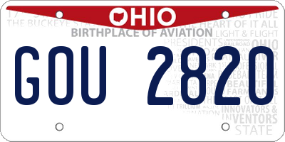 OH license plate GOU2820