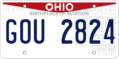 OH license plate GOU2824