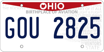 OH license plate GOU2825