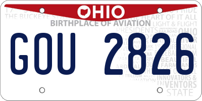 OH license plate GOU2826