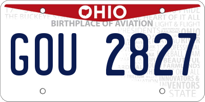 OH license plate GOU2827