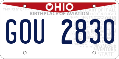 OH license plate GOU2830
