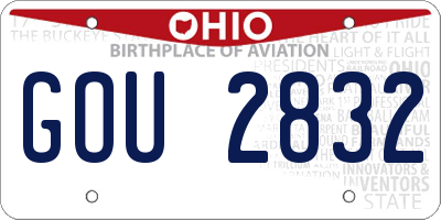 OH license plate GOU2832