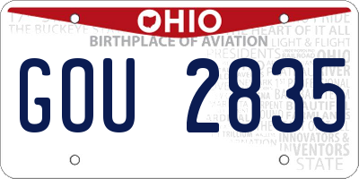 OH license plate GOU2835