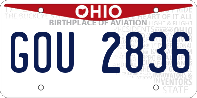 OH license plate GOU2836