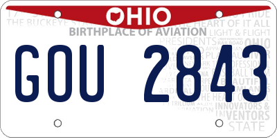 OH license plate GOU2843