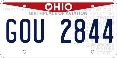 OH license plate GOU2844