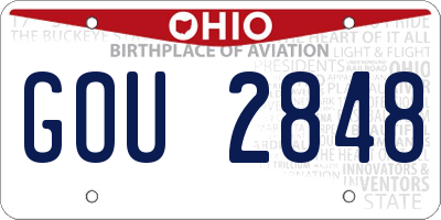 OH license plate GOU2848