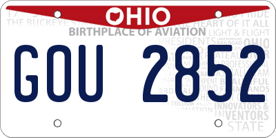 OH license plate GOU2852