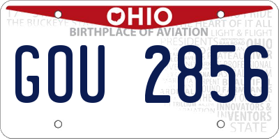 OH license plate GOU2856
