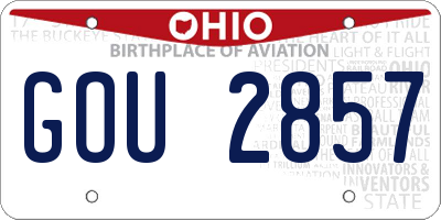 OH license plate GOU2857