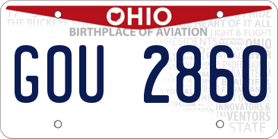 OH license plate GOU2860