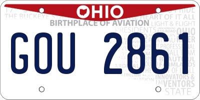 OH license plate GOU2861