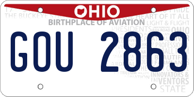 OH license plate GOU2863