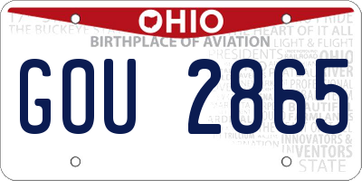 OH license plate GOU2865