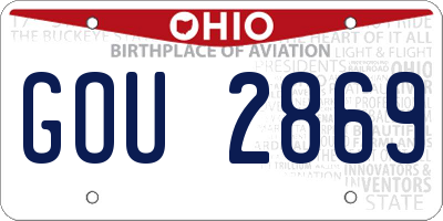 OH license plate GOU2869