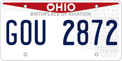 OH license plate GOU2872