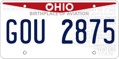 OH license plate GOU2875
