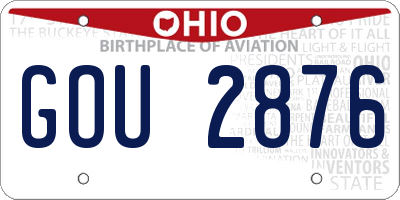 OH license plate GOU2876