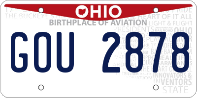 OH license plate GOU2878