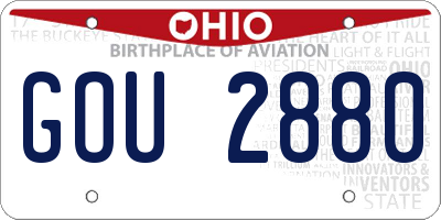 OH license plate GOU2880