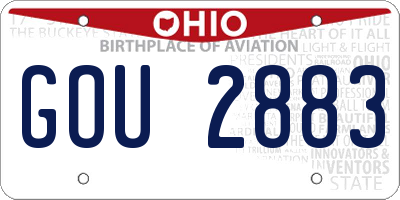 OH license plate GOU2883
