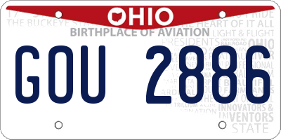 OH license plate GOU2886