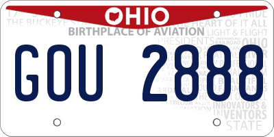 OH license plate GOU2888