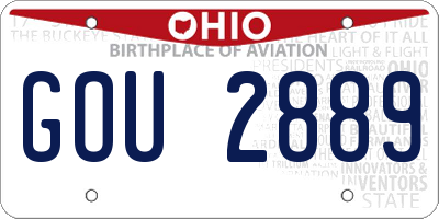 OH license plate GOU2889