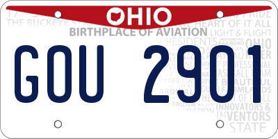 OH license plate GOU2901