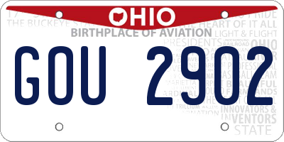 OH license plate GOU2902