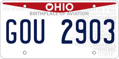 OH license plate GOU2903