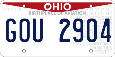 OH license plate GOU2904